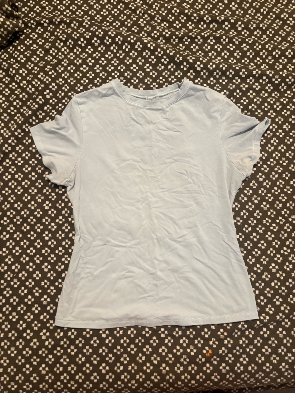 Skims Light Blue Short Sleeve Crewneck Tee